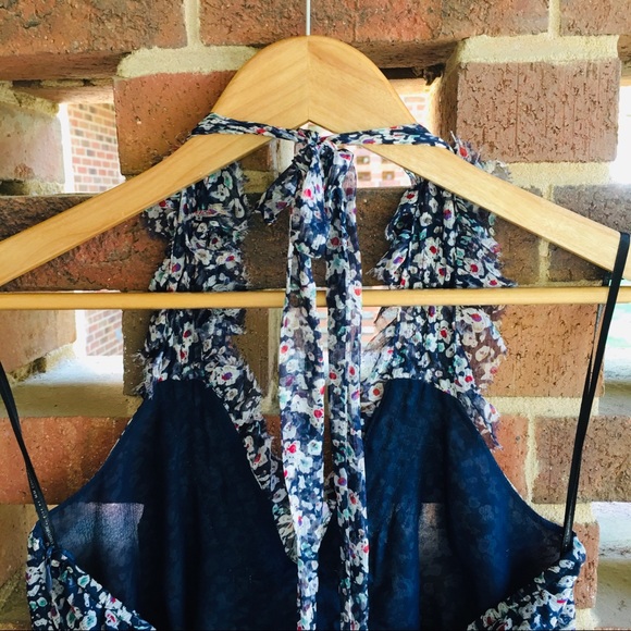 MM Couture by Miss Me silk floral printed halter dress size large - Picture 5 of 9